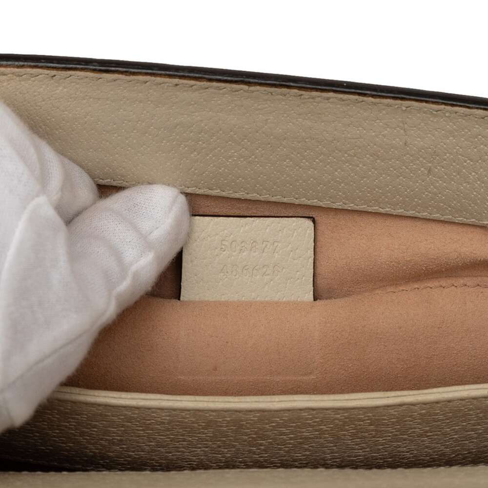 GUCCI Authentic Cream Leather Shoulder Bag - Picture 6 of 7